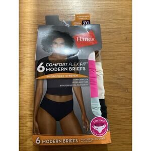 Hanes Comfort Flex Fit Modern Briefs Microfiber Stretch 2XL Multicolor 6pairs